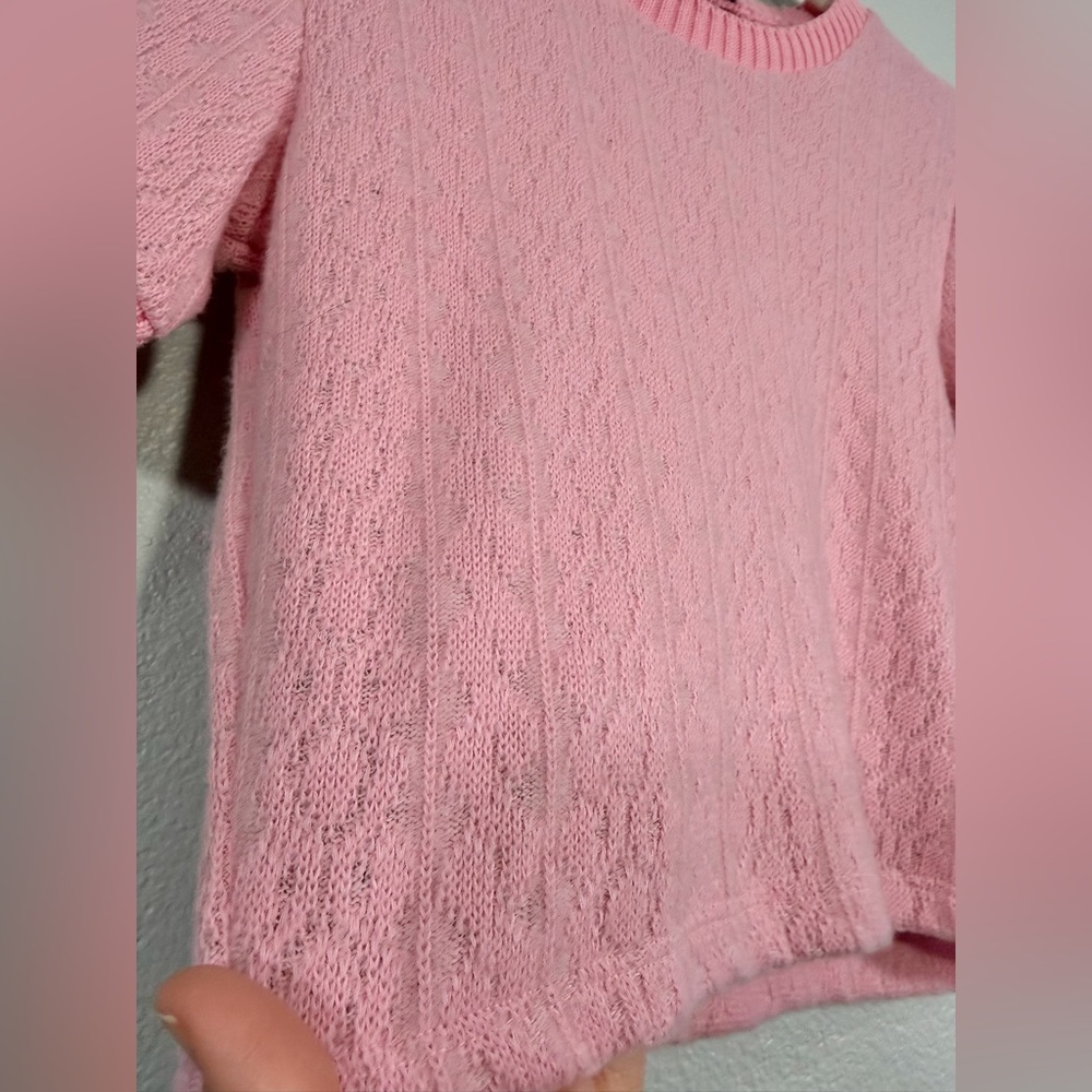 Zara Shirt Cropped Tee Very Soft Pink Knit Top Short Sleeve Chic Spring Women M - Picture 2 of 5
